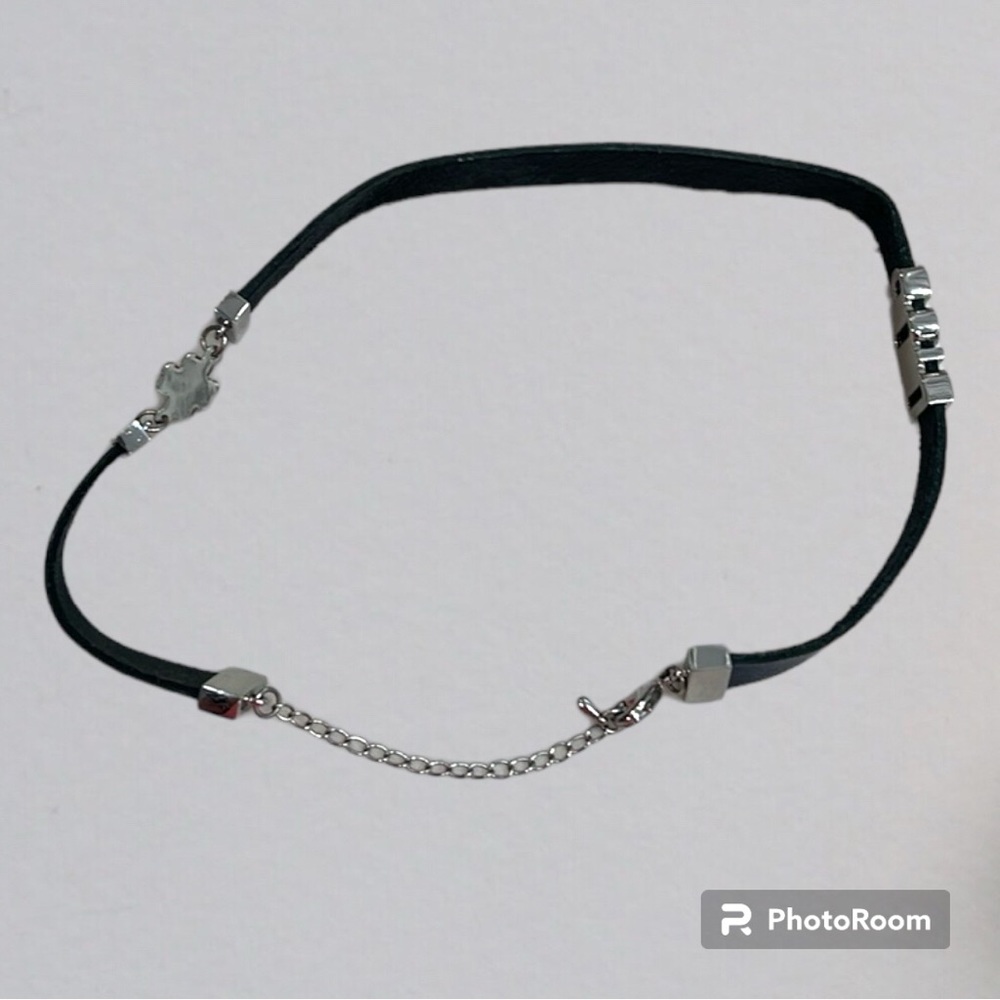 DIOR Double Wrap Leather Bracelet Black & Silver Tone Metal - Picture 6 of 9